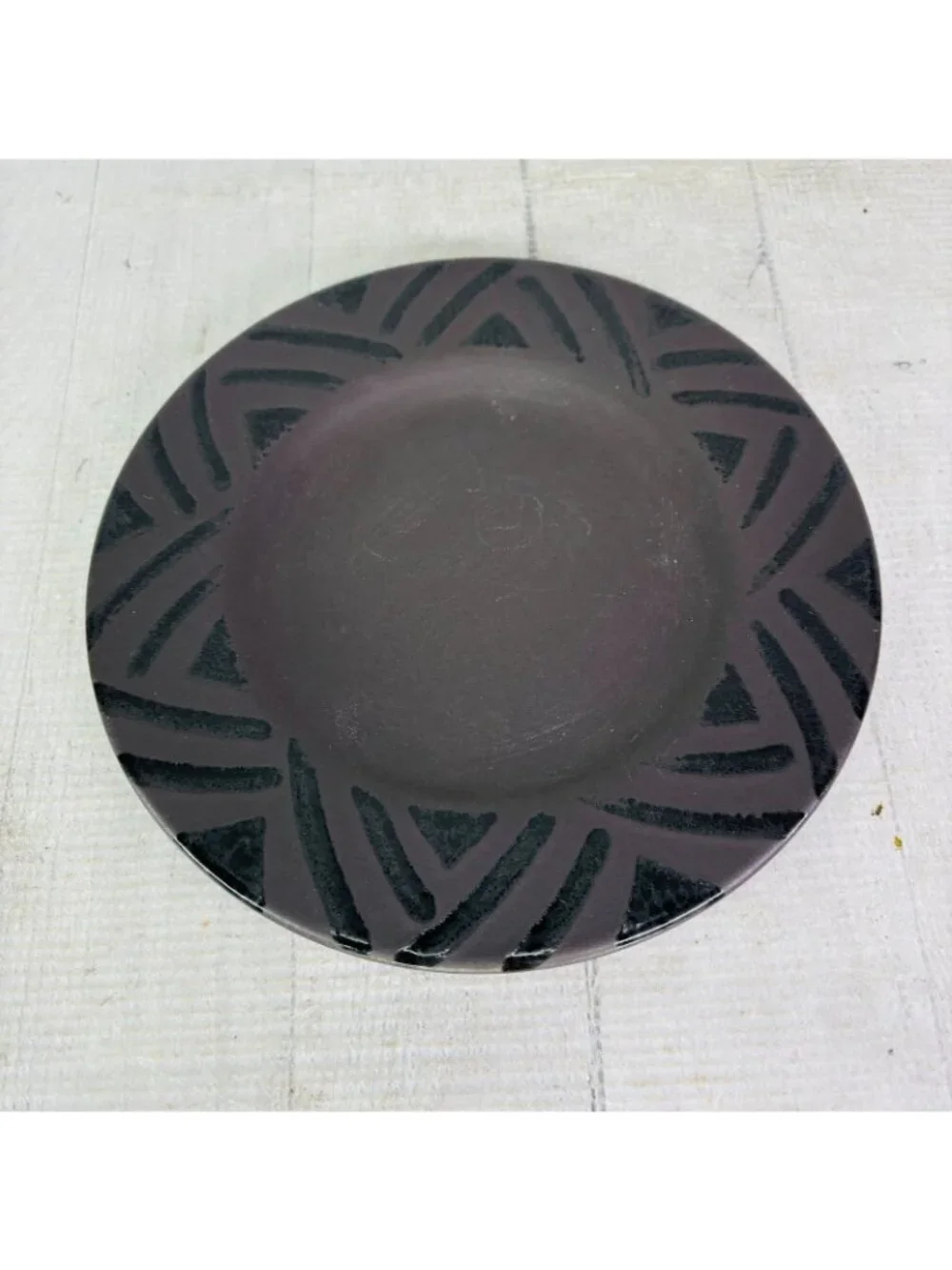 Pfaltzgraff MIDNIGHT SUN  Black Glossy Design Stoneware 8 1/8
